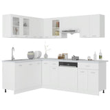 NNEVL 11 Piece Kitchen Cabinet Set White Engineered Wood