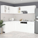 NNEVL 11 Piece Kitchen Cabinet Set White Engineered Wood