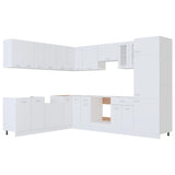 NNEVL 14 Piece Kitchen Cabinet Set White Chipboard