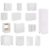 NNEVL 14 Piece Kitchen Cabinet Set White Chipboard