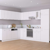 NNEVL 14 Piece Kitchen Cabinet Set White Chipboard
