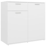 NNEVL Sideboard White 80x36x75 cm Engineered Wood