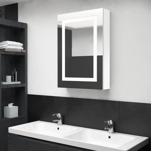 NNEVL LED Bathroom Mirror Cabinet Shining White 50x13x70 cm