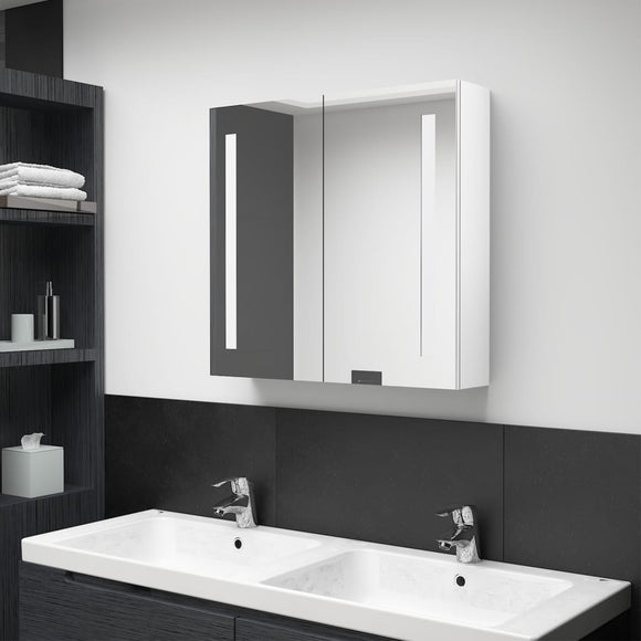 NNEVL LED Bathroom Mirror Cabinet Shining White 62x14x60 cm