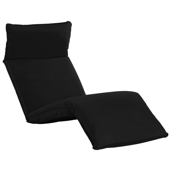 NNEVL Foldable Sunlounger Oxford Fabric Black