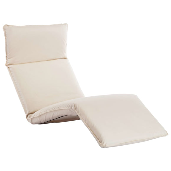 NNEVL Foldable Sunlounger Oxford Fabric Cream White