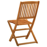 NNEVL Folding Garden Chairs 2 pcs Solid Eucalyptus Wood