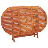 NNEVL Folding Garden Table 160x85x75 cm Solid Eucalyptus Wood