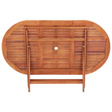 NNEVL Folding Garden Table 160x85x75 cm Solid Eucalyptus Wood