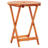 NNEVL Folding Garden Table Ø60x75 cm Solid Eucalyptus Wood