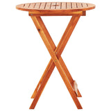 NNEVL Folding Garden Table Ø60x75 cm Solid Eucalyptus Wood