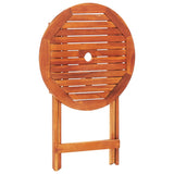 NNEVL Folding Garden Table Ø60x75 cm Solid Eucalyptus Wood