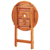 NNEVL Folding Garden Table Ø60x75 cm Solid Eucalyptus Wood