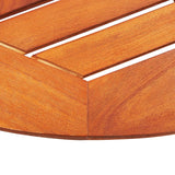 NNEVL Folding Garden Table Ø60x75 cm Solid Eucalyptus Wood