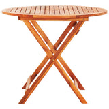 NNEVL Folding Garden Table Ø90x75 cm Solid Eucalyptus Wood