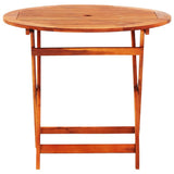 NNEVL Folding Garden Table Ø90x75 cm Solid Eucalyptus Wood