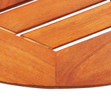 NNEVL Folding Garden Table Ø90x75 cm Solid Eucalyptus Wood