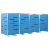 NNEVL Quadruple Wheelie Bin Shed 276.5x77.5x115.5 cm Stainless Steel