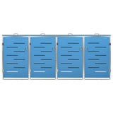 NNEVL Quadruple Wheelie Bin Shed 276.5x77.5x115.5 cm Stainless Steel