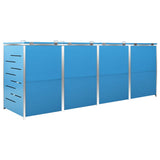 NNEVL Quadruple Wheelie Bin Shed 276.5x77.5x115.5 cm Stainless Steel