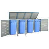 NNEVL Quadruple Wheelie Bin Shed 276.5x77.5x115.5 cm Stainless Steel