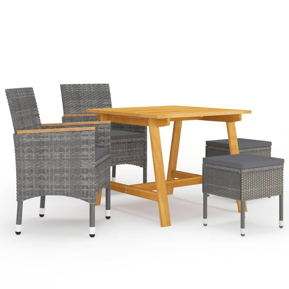 NNEVL 5 Piece Garden Dining Set Grey