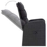 NNEVL 3 Piece Garden Dining Set Black