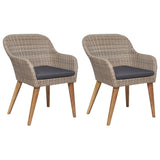 NNEVL 3 Piece Garden Dining Set Brown