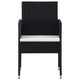 NNEVL 3 Piece Garden Dining Set Black