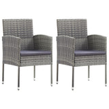 NNEVL 3 Piece Garden Dining Set Grey
