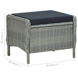 NNEVL 5 Piece Garden Dining Set Light Grey