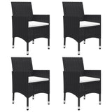 NNEVL 5 Piece Garden Dining Set Black