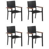 NNEVL 5 Piece Garden Dining Set Black