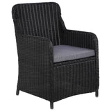 NNEVL 5 Piece Garden Dining Set Black