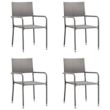 NNEVL 5 Piece Garden Dining Set Grey