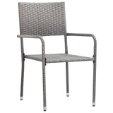 NNEVL 5 Piece Garden Dining Set Grey