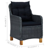 NNEVL 5 Piece Garden Dining Set Dark Grey