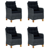 NNEVL 5 Piece Garden Dining Set Dark Grey