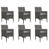 NNEVL 7 Piece Garden Dining Set Grey