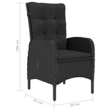 NNEVL 7 Piece Garden Dining Set Black