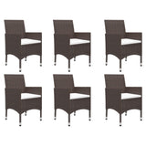 NNEVL 9 Piece Garden Dining Set Brown