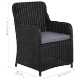 NNEVL 7 Piece Garden Dining Set Black