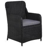 NNEVL 7 Piece Garden Dining Set Black