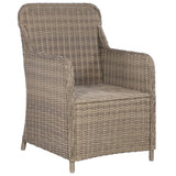 NNEVL 7 Piece Garden Dining Set Brown
