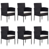 NNEVL 7 Piece Garden Dining Set Black