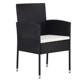 NNEVL 7 Piece Garden Dining Set Black