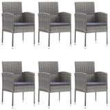 NNEVL 7 Piece Garden Dining Set Grey
