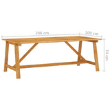 NNEVL 7 Piece Garden Dining Set Grey