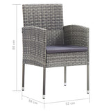 NNEVL 7 Piece Garden Dining Set Grey