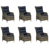 NNEVL 7 Piece Garden Dining Set Brown